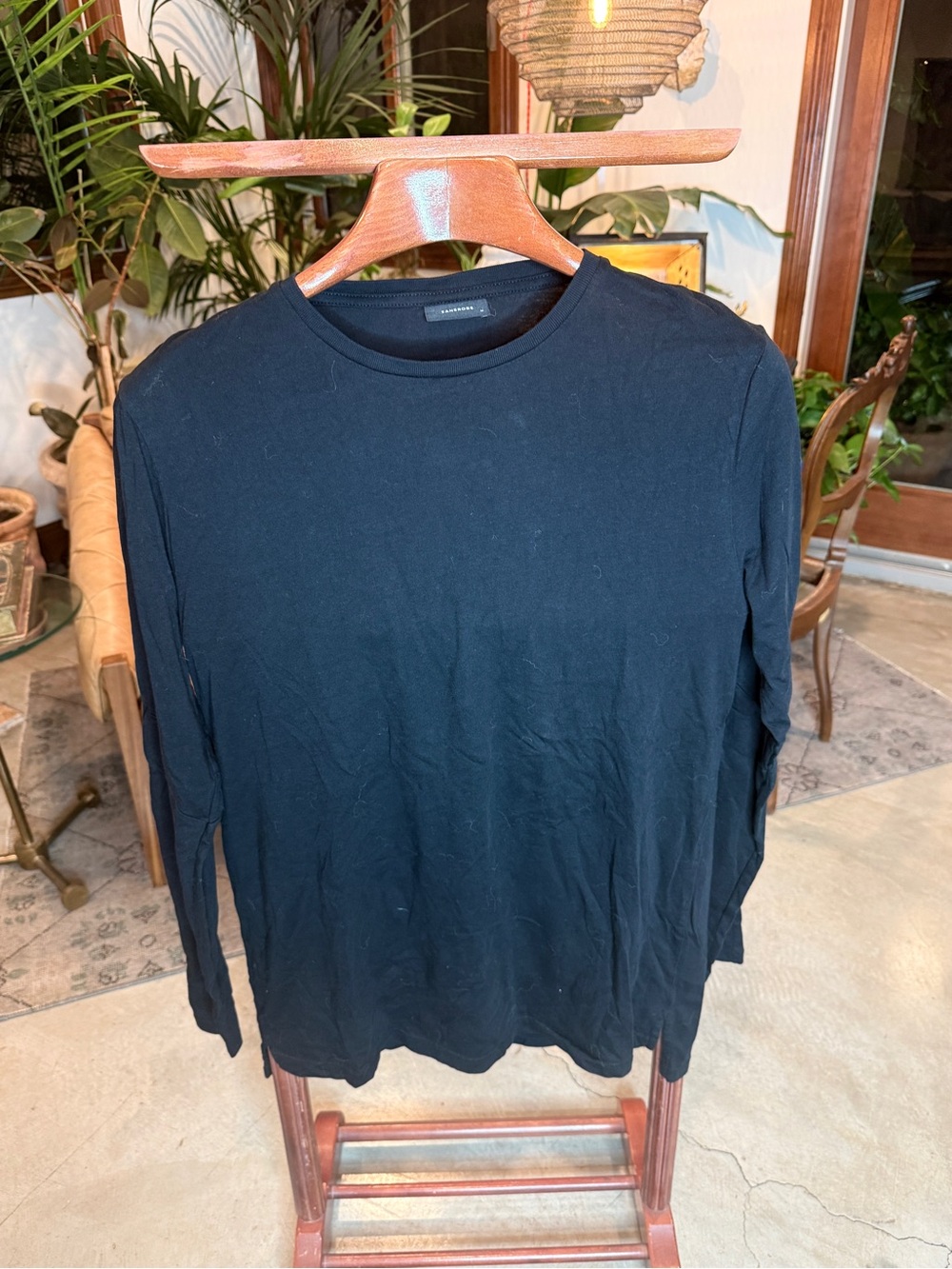 Zanerobe Black Long-Sleeve Crewneck Tee